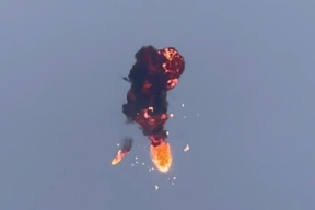 Опубликовано видео уничтожения российского дрона под Гомелем